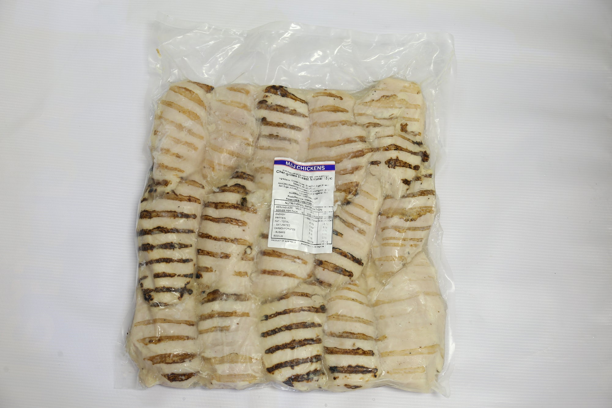 M&J Chicken -2 kg  Frozen Chargrilled Breast Natural